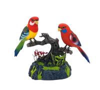 Talking Parrot Toy - Voice Activated Electronic Bird Battery Operated Realistic Desktop Figure | Sound Induction Function Repeats Speak Clearly