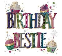 Talking Pictures Birthday Bestie Embellished Birthday Greeting Card Cards MWER0144