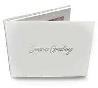 Talking Print 7" HD Video Memory Book - 'Seasons Greetings' Silver Foiled on Cover - A5 Hard Backed Digital Video Book Brochure - Upload Your Video to 4GB/4 Hours Video