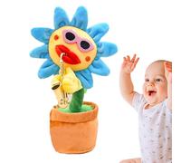Talking Sunflower Toy - Glowing Musical Plush Repeating Recording Doll | Singing Saxophone Flower with 200 Numbers and Happy Birthday, Perfect Funny Gift or Party Favor for Kids