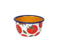 Talking Tables 1 Handmade Enamel Bowl - Durable Shatterproof with Tomato Design - Ideal for Snacks Salads Fruits Soups - Chic Dining, Stylish Decor - 12cm Dishwasher Safe, Red