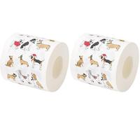 Talking Tables 1 x Christmas Novelty Toilet Paper Loo Roll, 200 Sheets, Cute Dogs Design, Festive Christmas Decorations, Fun Gift, Secret Santa Prank, Bathroom Accessory, 10.5cm Size (Pack of 2)