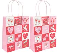 Talking Tables 1 x Strong Paper Gift Bag for Valentines Day, Mothers Day, Galantines, Baby Showers, Pretty Gift Bag with handle for Romantic Gifting Wedding Presents Party Favours 25cm (Pack of 2)
