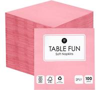 Talking Tables 100 x Bulk Pack Soft Pink Paper Napkins Disposable Party Serviettes for Birthday Valentines Day Catering Weddings Hen Baby Shower