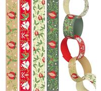 Talking Tables 100 x Paper Chains Bunting 6.5m Recyclable Christmas Paper Garland Kit, Festive DIY Craft Decoration for Kids, Families, Winter Parties and Home Décor
