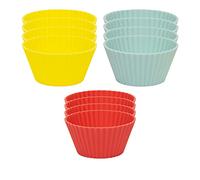 Talking Tables 12-Pack Multicolour Silicone Cupcake Cases - Reusable Muffin Moulds - Premium Quality, Dishwasher Safe, Eco-Friendly, Ideal for Baking with Children - Diameter 7.5cm
