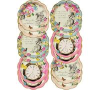 Talking Tables Pack of 12 (17cm) Alice in Wonderland Themed Disposable Party Paper Plates Mad Hatter Tea Supplies | Birthday Party Baby Shower Decorations Celebration