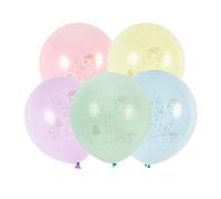 Talking Tables Pack of 12 Pastel Balloons | Fairy Party Decorations for Kids Birthday, Mother's Day, Garden | Made of Latex with Printed Design and Ribbon to Attach-Fill Air or Helium, Multicolor