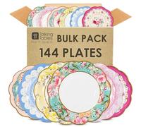 Talking Tables 144 x Bulk Floral Paper Tea Vintage Truly Scrumptious Plates for Birthday Mother`s Day Party Baby Shower Wedding Anniversary Size 17 cm 6.7 Inches