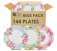 Talking Tables 144 x Strong Pretty Floral Disposable Paper Plates Bulk Pack Afternoon Tea Mother’s Day Table Party Decorations for Birthday Baby Shower, Wedding and Anniversary, Size 8.8"