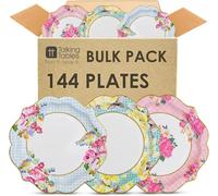 Talking Tables 144 x Vintage Floral Paper Plates 22cm Strong Plates for Mother's Day Decorations Afternoon Tea Party Baby Shower Weddings Birthdays Pretty Disposable Tableware