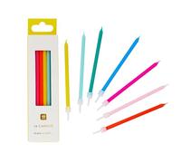 Talking Tables 16 x Colourful Birthday Candles with Holders - Rainbow Tall Party Cake Decorations, Birthday Candles Cake Toppers for Parties, Kids & Grown-ups, 10cm Size