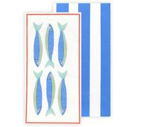 Talking Tables 16 x Premium Fish Themed Napkins Long Lunch Sardine Paper Disposable Napkins Guest Towels Two-Sided Serviettes for decoupage Tableware for Summer Dining Picnics Recycled Paper 40cm 3ply