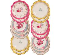 Talking Tables (17cm) Disposable Tea Party Vintage Floral Pretty Paper Plates | Truly Scrumptious Elegant Party Plates | Birthday Wedding Baby Shower Wedding Anniversary 12 count (pack of 1)