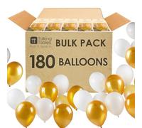 Talking Tables 180 x Gold and Silver Balloons Bulk Pack Latex Balloon Party Decorations for Girls Kids Adults Festive Catering Events Wedding Christmas
