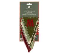 Talking Tables 2 Metres Fabric Christmas Bunting Triangle Pennant Garland,100% Sheep Wool, Banner, Home Décor for Kid's Bedroom, Fireplaces, Doorway, Indoor Outdoor, Party Decorations