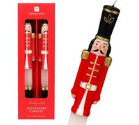 Talking Tables 2 x Hand Painted Nutcracker Dinner Candles 25cm Novelty Christmas Candlesticks, Unscented 6 Hour Burn, Festive Xmas Table Décor, Stocking Filler or Secret Santa Gift