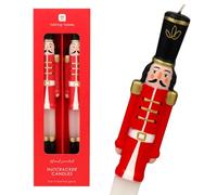 Talking Tables 2 x Hand Painted Nutcracker Dinner Candles 25cm Novelty Christmas Candlesticks, Unscented 6 Hour Burn, Festive Xmas Table Décor, Stocking Filler or Secret Santa Gift