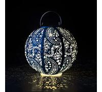 Talking Tables 2 x Pink Solar Lanterns for The Garden Décor, Patio | Boho Moroccan Outdoor Hanging Lights Battery Powered | Cast Shadow Patterns - Birthday or Christmas Gift for Her Made from Tyvek