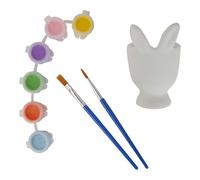 Talking Tables 2 x Paint Your Own Ceramic Easter Egg Cups DIY Creative Craft Activity for Kids Family Easter Table Fun Hand Paintable Decorations Keepsake Set 8cm