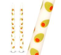 Talking Tables 2 x Tapered Tall Dinner Candles with Olive Design Made of Wax, Stylish Table Decorations Table Centrepieces, Summer Decor. Eco Packaging, Unscented, Burn Time 5 Hours, 23cm