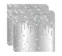 Talking Tables 20-Pack Silver Paper Serviettes | Soft Disposable Party Napkins for Birthdays, Christmas, Weddings & All Occasions, Bulk Catering Tableware - Silver Assortment