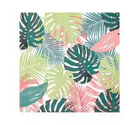 Talking Tables 20 Pastel Tropical Palm Leaf Paper Napkins | Disposable Serviettes, Tableware for Indoor or Outdoor Dining, Birthday, Summer, BBQ, Picnic, Safari, Hawaiian, Decoupage,33cm x 33cm