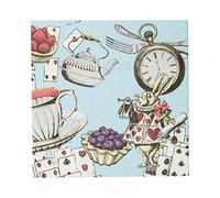 Talking Tables 20 x Alice in Wonderland Cocktail Napkins - Mad Hatter Tea Party Napkins for Decoupage Mother's Day, Bridal, Baby Shower, Weddings, 25cm x 25cm 3ply