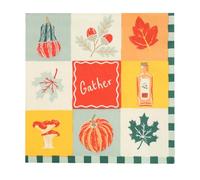 Talking Tables 20 x Autumn Hues Paper Napkins 33 x 33cm Recyclable Napkins with Leaf, Pumpkin Design, Autumn, Halloween Table Decor