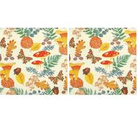Talking Tables 20 x Autumnal Paper Napkins - 3ply Recyclable Serviettes with Woodland Foliage Décor for Year Round Parties Christmas Decorations Decoupage Tableware 33cm Size (Pack of 2)