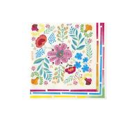 Talking Tables 20 x Boho Floral Party Napkins, Colourful Patterned Paper Serviettes for BBQ, Picnic, Kids Birthday, Garden Party, 33 x 33 cm
