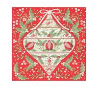Talking Tables 20 x Christmas Paper Napkins Folklore Patterned Serviettes, Disposable, Recyclable Napkins 33 x 33cm Elegant Red and Green Xmas Festive Catering Tableware