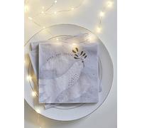 Talking Tables 20 x Disposable Christmas Paper Napkins, Recyclable, Enchanting Mistletoe White Themed Xmas Disposable Serviettes, Year Around Use, Decoupage, Catering, Patterned Napkin