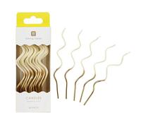 Talking Tables 20 x Gold & White Twist Birthday Candles - Tall Spiral Wax Design, Cake Topper for Birthdays, Anniversary & Party Celebrations, Eco Packaging, 15cm