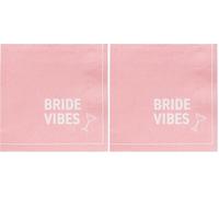 Talking Tables 20 x Hen Party Cocktail Napkins - Pink Bridal Shower Paper Serviettes, Bride Vibes Print, 100% Recyclable, Plastic-Free, 25 cm (Pack of 2)