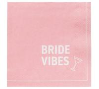 Talking Tables 20 x Hen Party Cocktail Napkins - Pink Bridal Shower Paper Serviettes, Bride Vibes Print, 100% Recyclable, Plastic-Free, 25 cm
