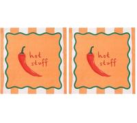 Talking Tables 20 x Paper Cocktail Napkins Chilli Patterned Serviettes, Disposable, Recyclable 25 x 25cm Xmas Tableware Catering, Birthday, BBQ, Christmas, Halloween Party (Pack of 2)