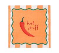 Talking Tables 20 x Paper Cocktail Napkins Chilli Patterned Serviettes, Disposable, Recyclable 25 x 25cm Xmas Tableware Catering, Birthday, BBQ, Christmas, Halloween Party