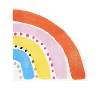 Talking Tables 20 x Rainbow Shaped Paper Napkins, Kids Party Serviettes, 1st Birthday, Spring Table Decor, Colourful Disposable Tableware, Recyclable, 3ply, 33 cm