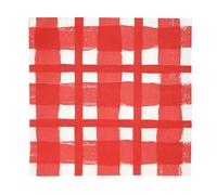 Talking Tables 20 x Red Gingham Disposable Napkins, Recycled Checkered Paper Serviettes for Picnics & Al Fresco Summer Dining Eco-Friendly for Birthday Easter, Weddings, BBQ, Decoupage 3ply 33cm