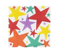 Talking Tables 20 x Star Birthday Paper Napkins | Decoupage Lunch Serviettes, Party Supplies, Disposable Table Decorations Eco Choice Recyclable Product & Packaging, White