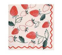 Talking Tables 20 x Strawberry Napkins, Disposable Party Serviettes for Birthday, Weddings, Baby Shower, Catering, Summer Picnic, Wimbledon, Decoupage, Recycled Packaging, Made in EU, 3ply, 33cm