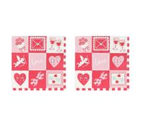 Talking Tables 20 x Valentine’s Day Disposable Paper Napkins for Weddings & Anniversaries Date Nights Love Hearts Decoupage Serviettes for Romantic Dinners Engagement Parties Pink Red Heart 33cm 3ply