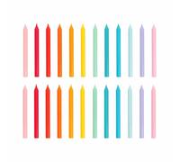 Talking Tables 24 x Rainbow Birthday Candles for Cake Decorations Birthday Party Celebrations with Bright Rainbow Multicolour Wax Design for Fun Gatherings Cake Topper Candles Eco Packaging 6cm