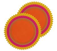 Talking Tables Premium Reusable Large Wipe Clean Serving Platters for Diwali Party Table Decorations or Placemats | Bollywood Themed Event | Eid Celebration Mandala/Henna/Rangoli Design | Set of 2