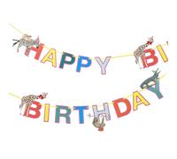 Talking Tables 3 Metre Safari Animal Themed Happy Birthday Paper Party Garland for Girls & Boys, Zoo, Eco-Friendly, Banner Madagascar, Jungle
