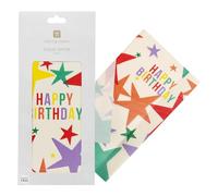Talking Tables 4 x Happy Birthday Star Tissue Paper | Eco-Friendly Gift Wrap, Fun Children's Party, Rainbow Colours, DIY Art Craft-50x70cm