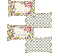 Talking Tables Pack of 4 Alice in Wonderland Paper Serving Food Platters Supplies | for Mad Hatter Afternoon Tea, Birthday Party and Baby Shower, Fabric, Multicolour