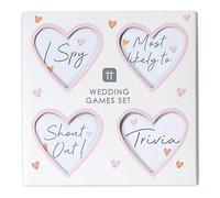 Talking Tables Set of 4 Wedding Table Games for Guests | Ice Breaker Trivia, Most Likely To, Shout Out & I Spy, White