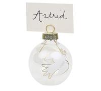 Talking Tables 6 x Glass Place Card Holders for Christmas Dinner Table, with Beautiful Dove Design - Ideal for Weddings, Christenings, Wake , Party Table Decorations and Displays